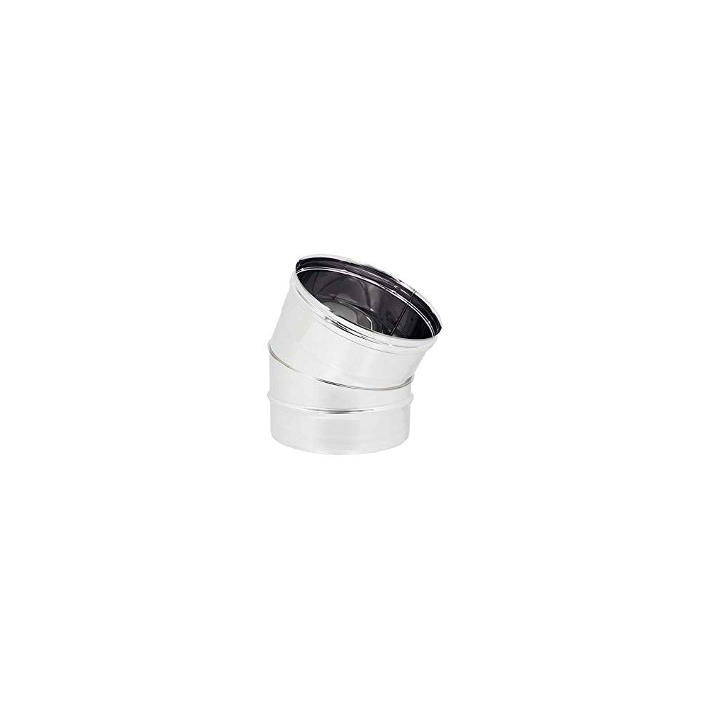 foto del prodotto gomito curva acciaio inox 120mm 5 decimi aisi 304, scegli se 30 gradi