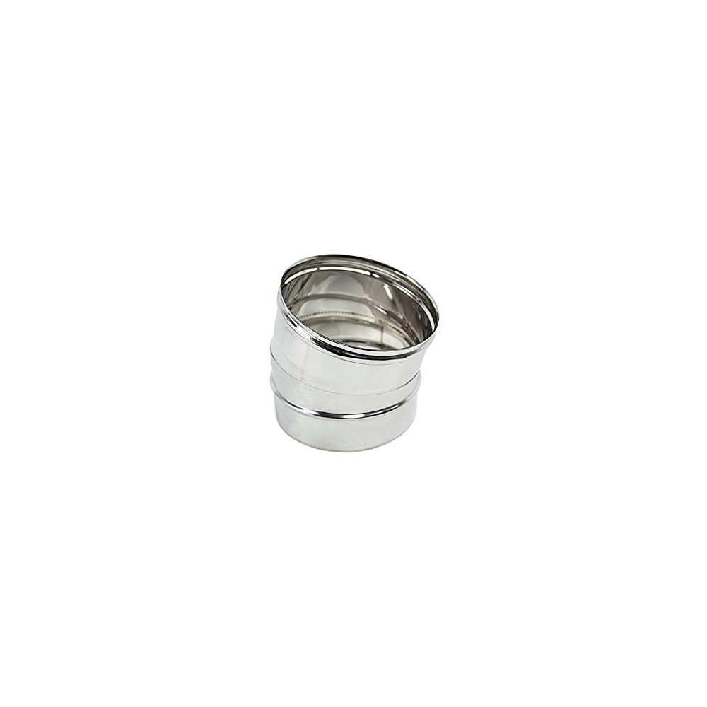 foto del prodotto gomito curva acciaio inox 200mm 5 decimi aisi 304, scegli se 15 gradi