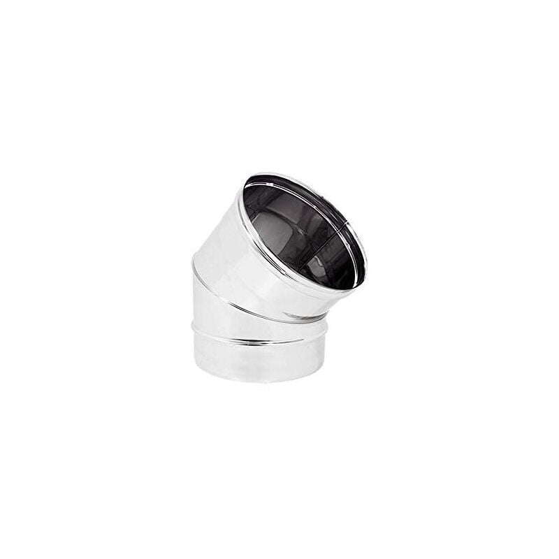 foto del prodotto gomito curva acciaio inox 200mm 5 decimi aisi 304, scegli se 45 gradi