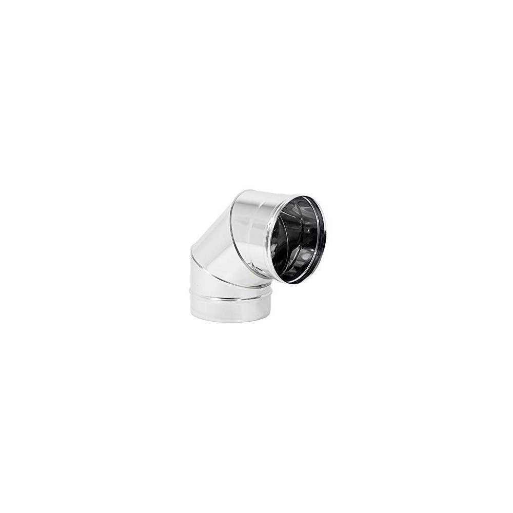 foto del prodotto gomito curva acciaio inox 300mm 5 decimi aisi 304, scegli se 90 gradi
