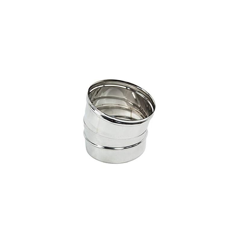 foto del prodotto gomito curva acciaio inox 80mm 5 decimi aisi 304 per canna fumaria camino stufa, scegli se 15 gradi