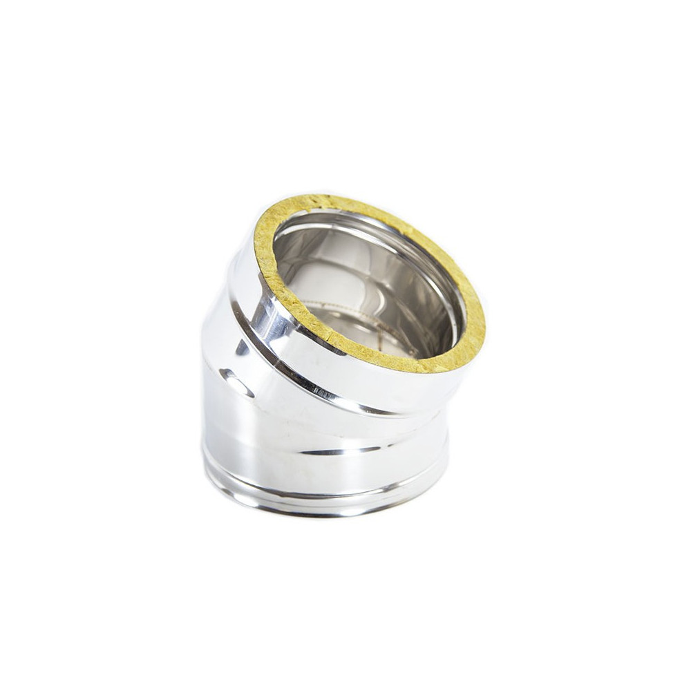 foto del prodotto gomito curva acciaio inox doppia parete di 180 de 230mm, scegli se 30 gradi
