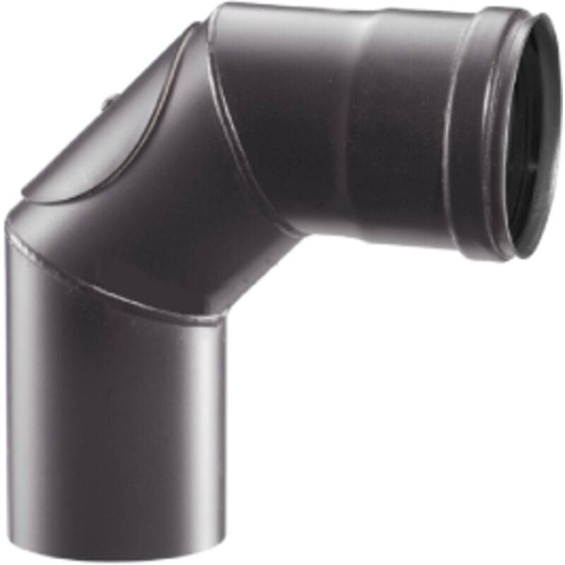 foto del prodotto gomito curva con ispezione per stufe pellet acciaio 90o 8 cm 80 mm save