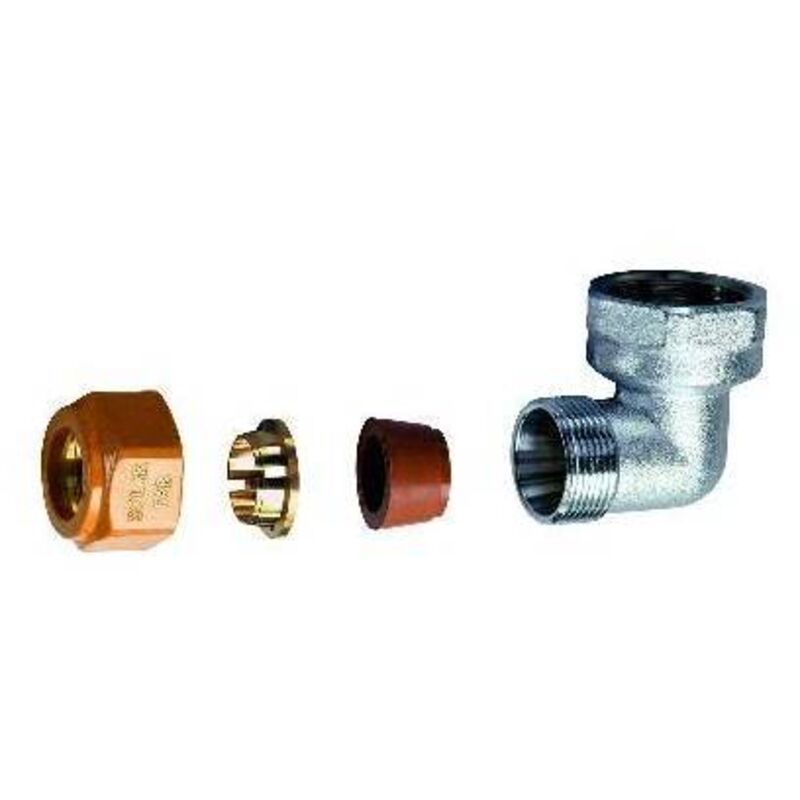 foto del prodotto gomito femmina completo di kit di tenuta per impianti solari 3/4 - diam. 18 far
