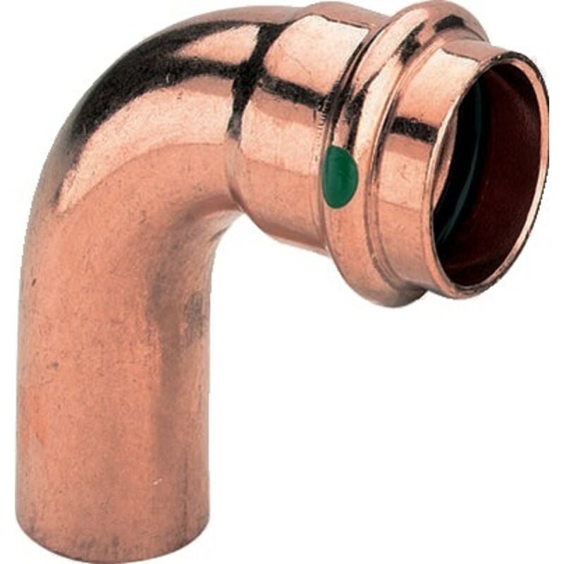 foto del prodotto gomito in rame con crimpatura a 90 - maschio femmina 35