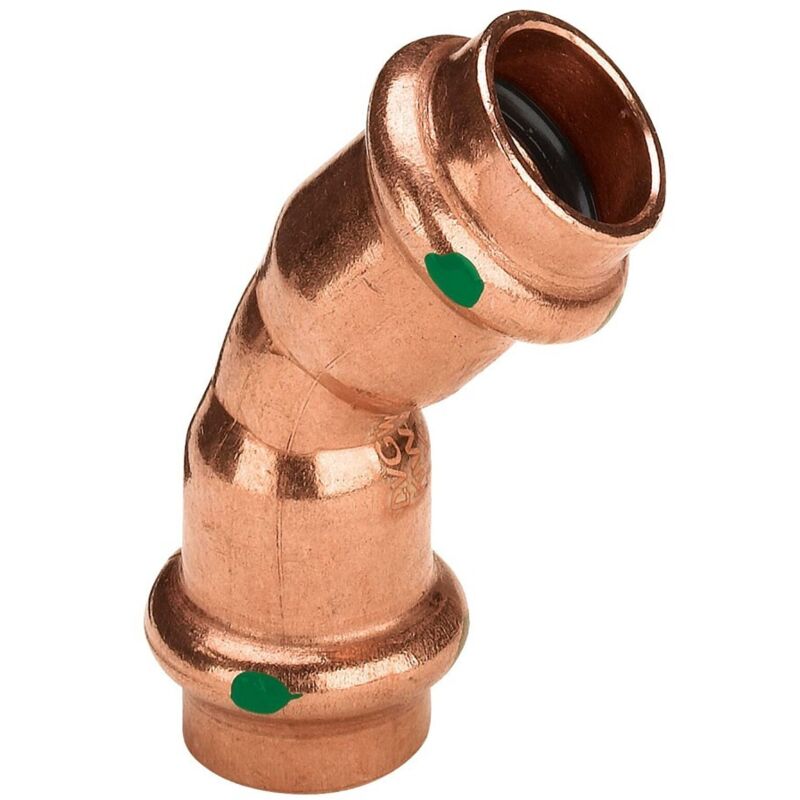 foto del prodotto gomito in rame di ottone a crimpare 45 - femmina femmina 18