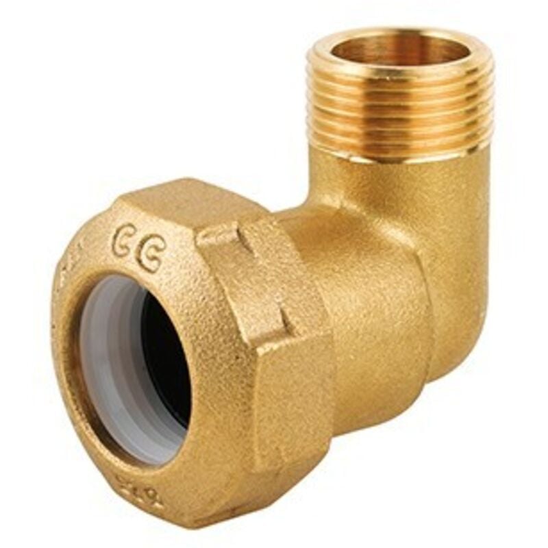 foto del prodotto gomito maschio in ottone per tubo pe 1 2 x 20