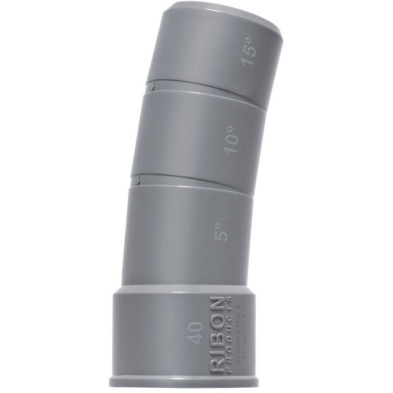 foto del prodotto gomito multiangolare 5 10 15 maschio femmina in pvc diametro 40 mm.