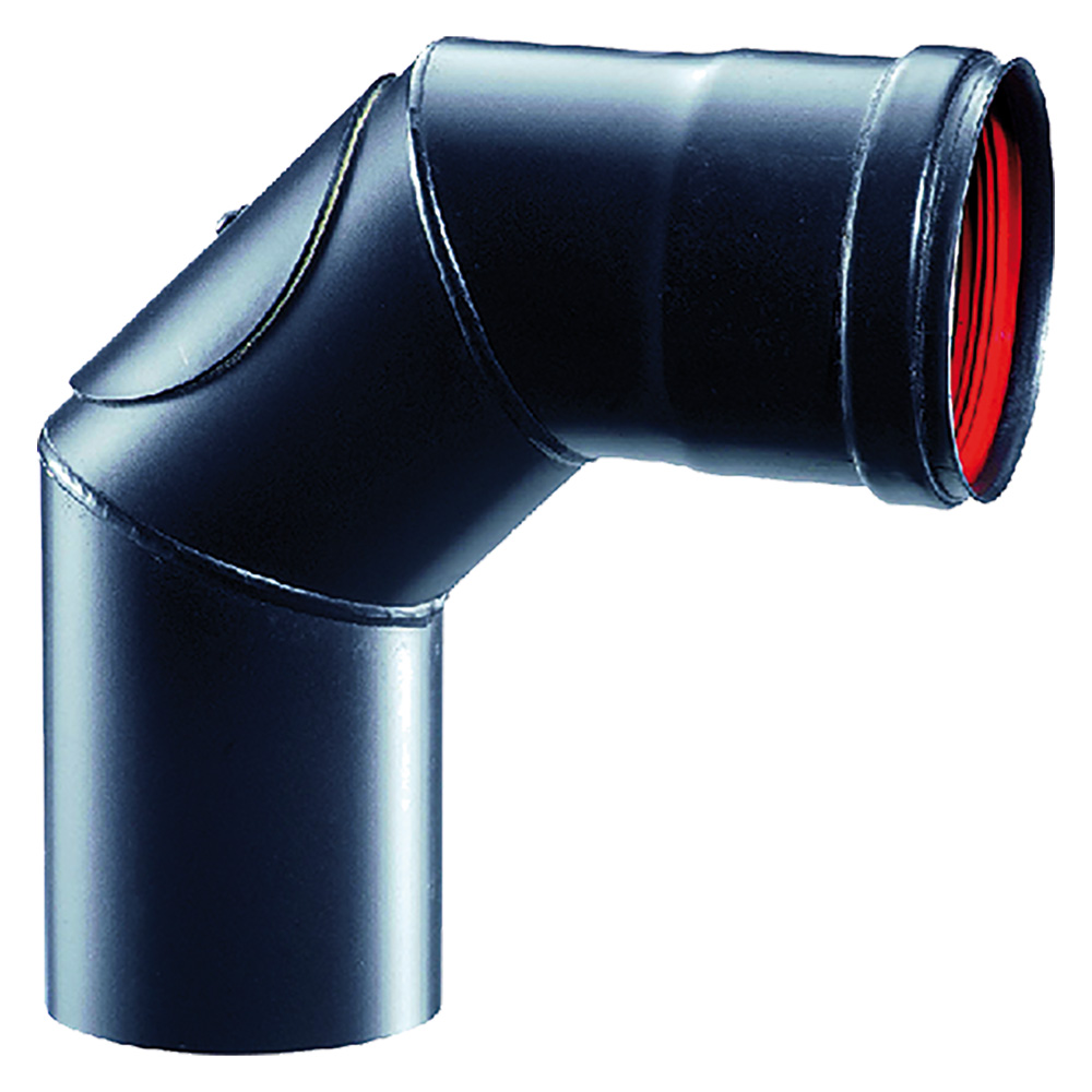 foto del prodotto gomito pellet 10 cm 90 in acciaio nero