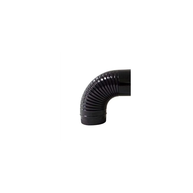 foto del prodotto gomito per stufa vetrificato nero da 120 mm 90 