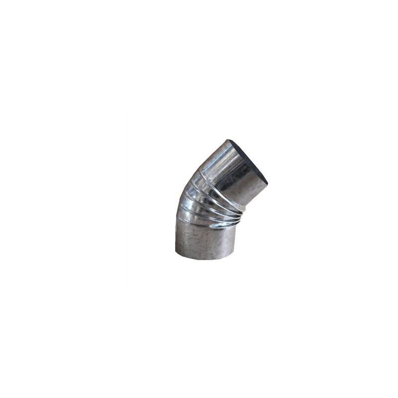 foto del prodotto gomito stufa 150mm 45 zincato