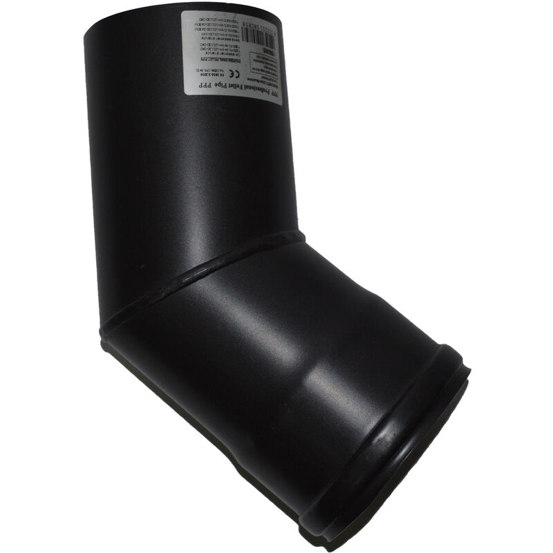 foto del prodotto gomito x stufe pellet nero 80 aperto