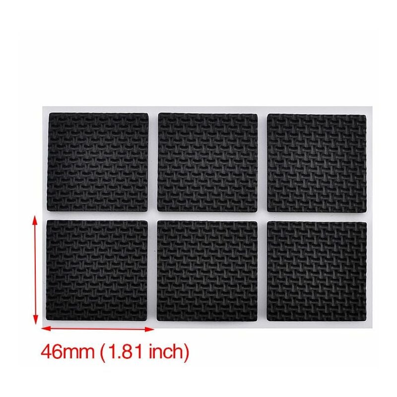 foto del prodotto gommini adesivi per mobili cuscinetti sottosedie salva pavimento varie misure packaging 12 pcs quadrati 46mm 