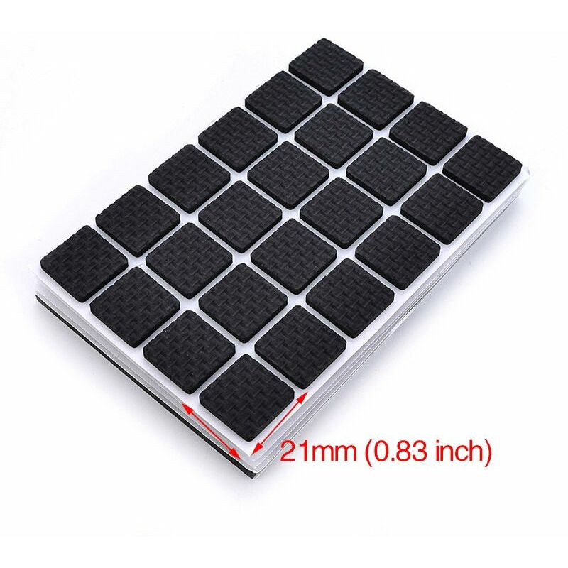 foto del prodotto gommini adesivi per mobili cuscinetti sottosedie salva pavimento varie misure packaging 48 pcs quadrati 21mm 