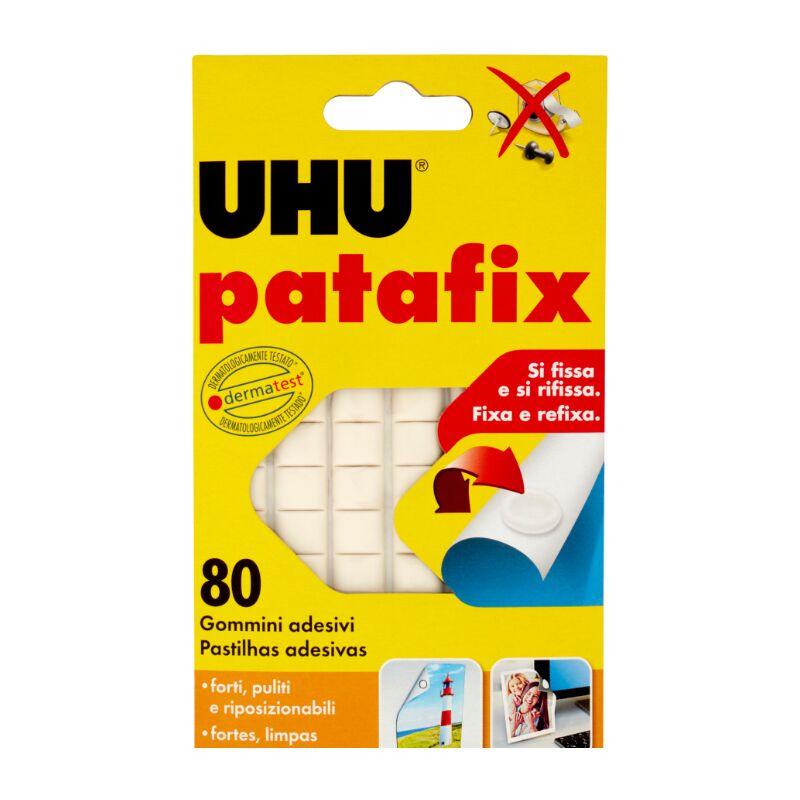 foto del prodotto gommini adesivi uhu patafix bianco 80pz w060260027