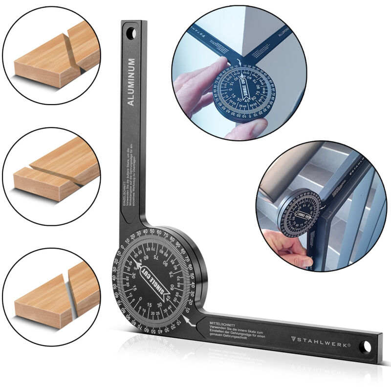 foto del prodotto goniometro goniometro a 360 gradi in alluminio per curve oblique - stahlwerk