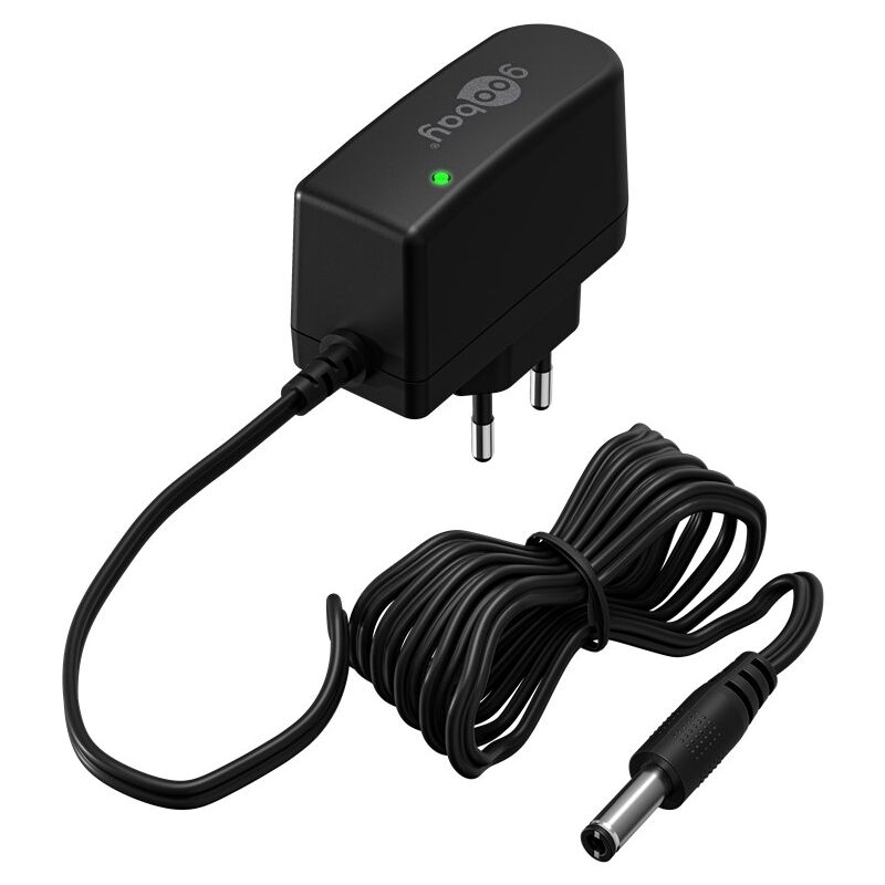 foto del prodotto goobay 12 v alimentatore 7,2 w 0,6 a , con spina dc di 5,5 mm x 2,5 mm.