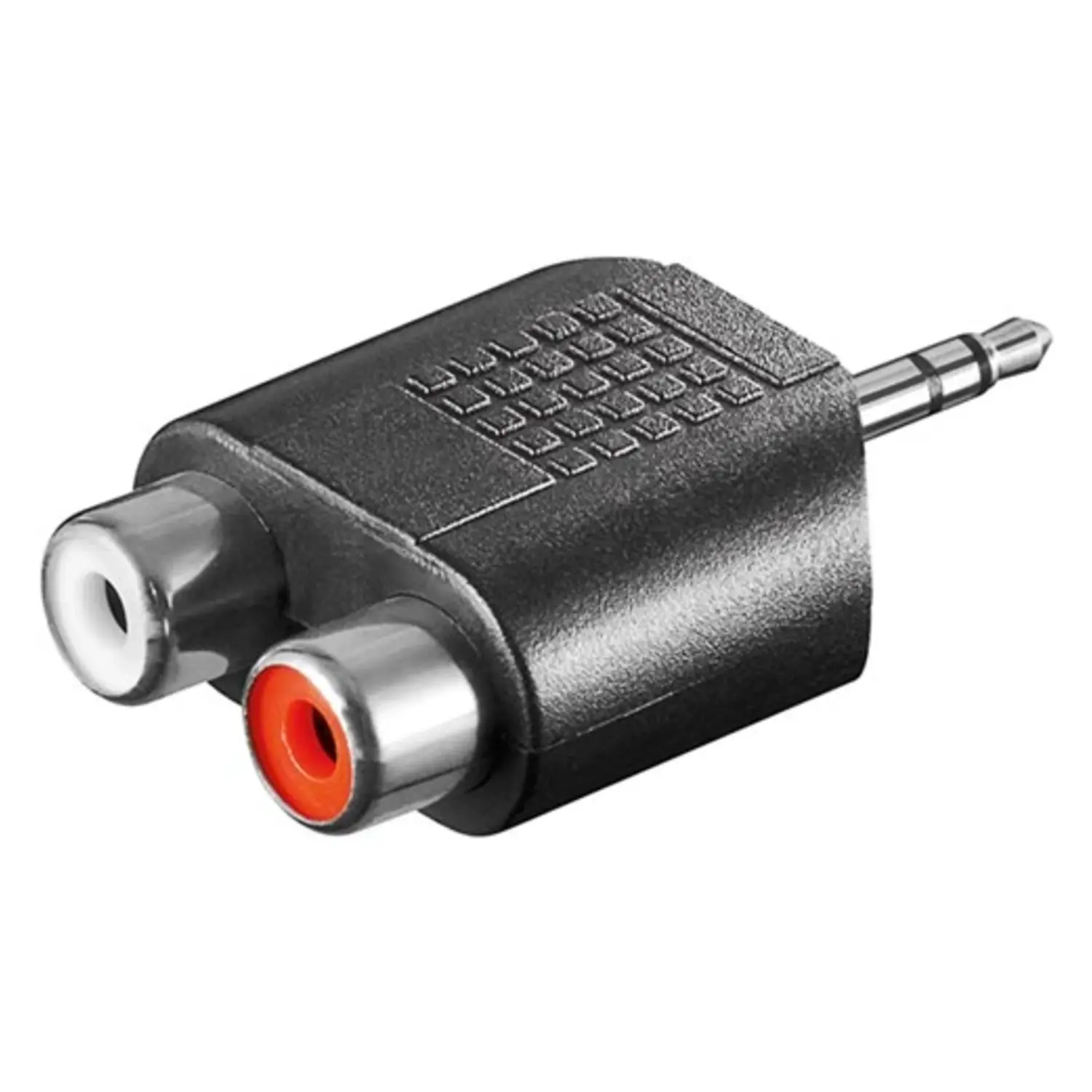 foto del prodotto goobay adattatore audio spina jack stereo 3.5 mm a 2 x presa rca nero
