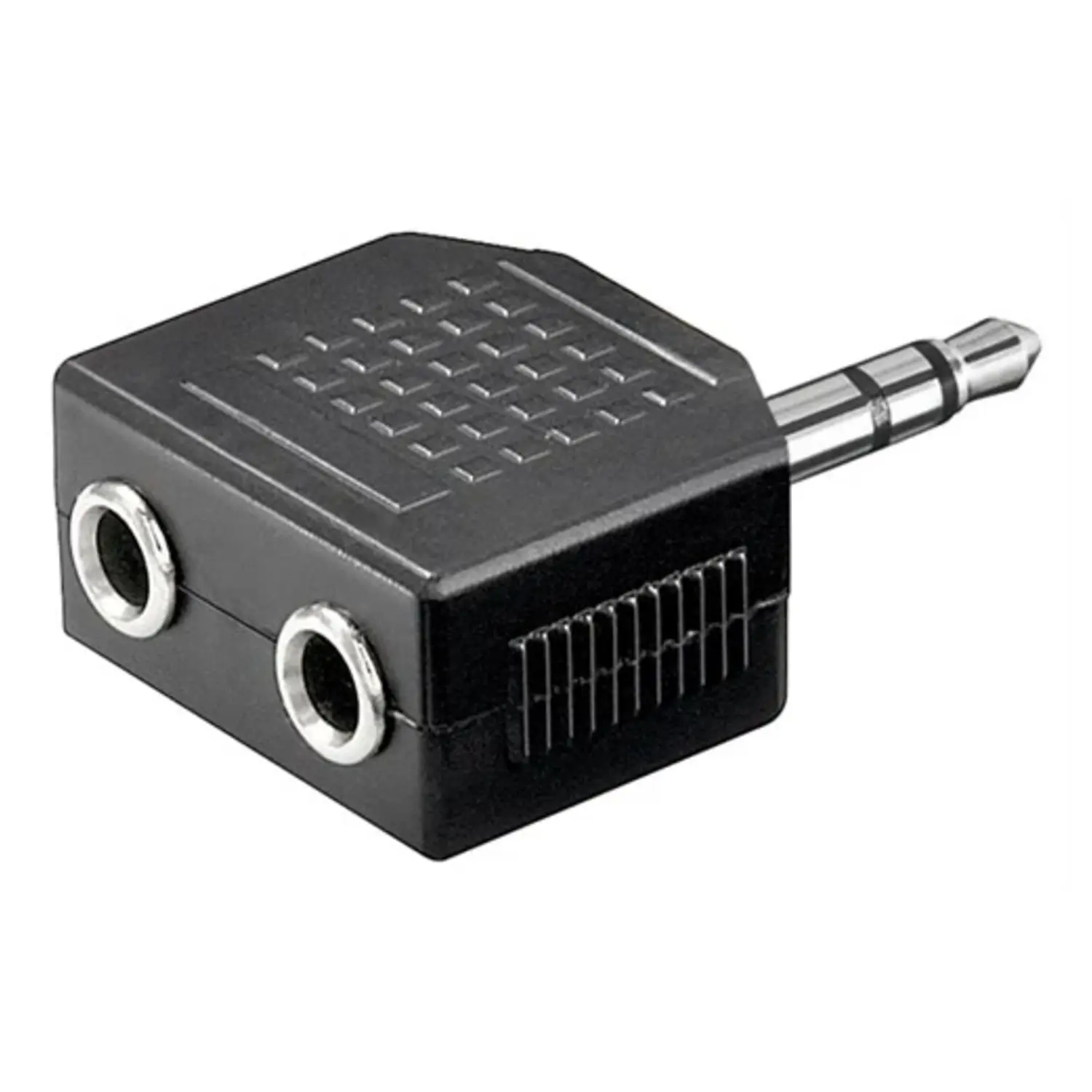 foto del prodotto goobay adattatore aux cuffie jack stereo 3.5 mm a 2 x presa 3.5 mm stereo