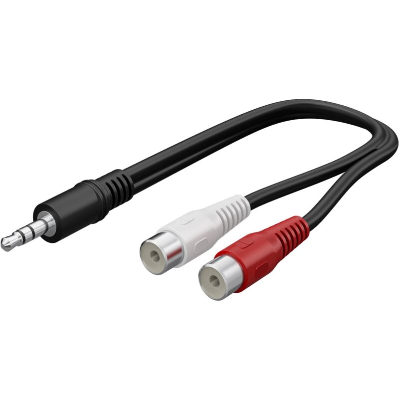 foto del prodotto goobay adattatore cavo audio 3,5 mm, da spina a presa rca stereo, spina 3,5 mm 3 pin, stereo 2 prese rca audio sinistro destro . lunghezza del