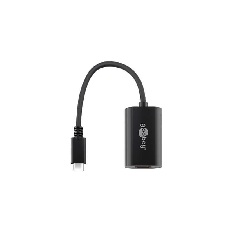 foto del prodotto goobay adattatore da usb c a hdmi , usb c maschio hdmi femmina. colore nero