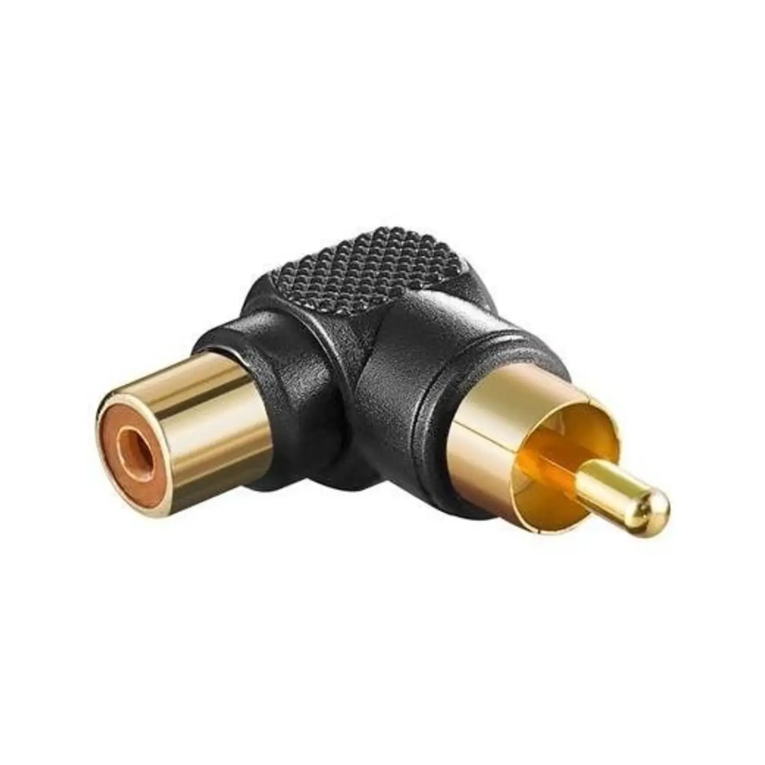 foto del prodotto goobay adattatore rca audio angolato nero placcato in plastica nero