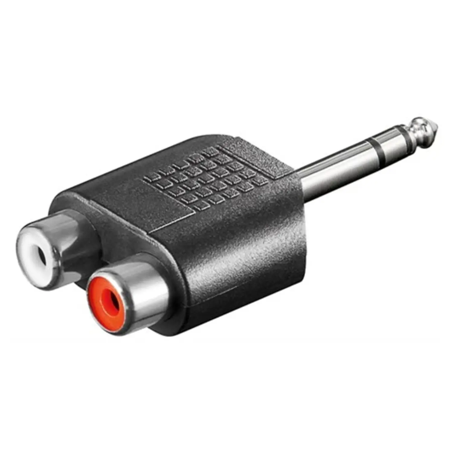 foto del prodotto goobay adattatore rca audio spina jack stereo 6.35 mm a 2 x presa rca