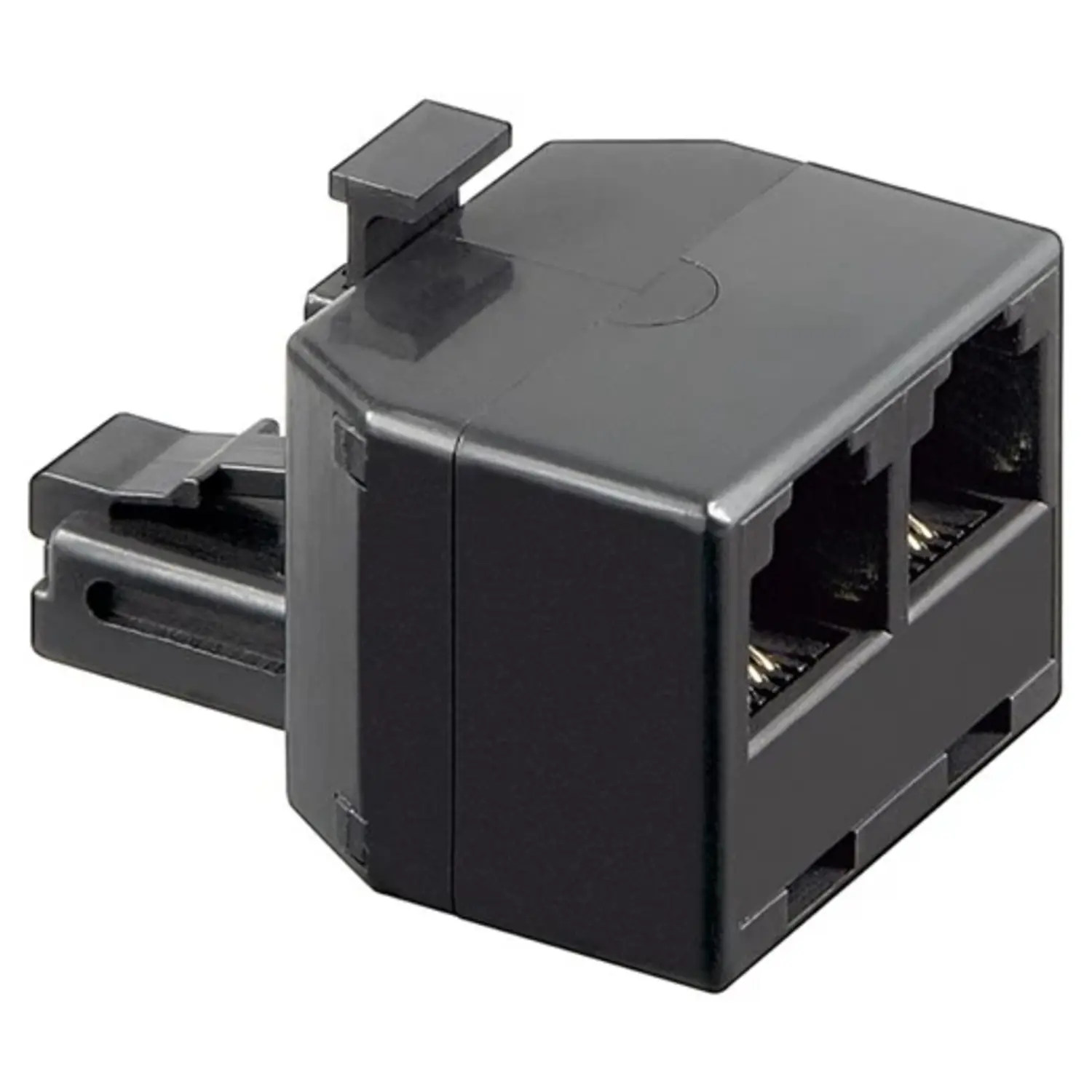 foto del prodotto goobay adattatore tripla telefonica da spina a 2 x presa rj11 6p4c nero