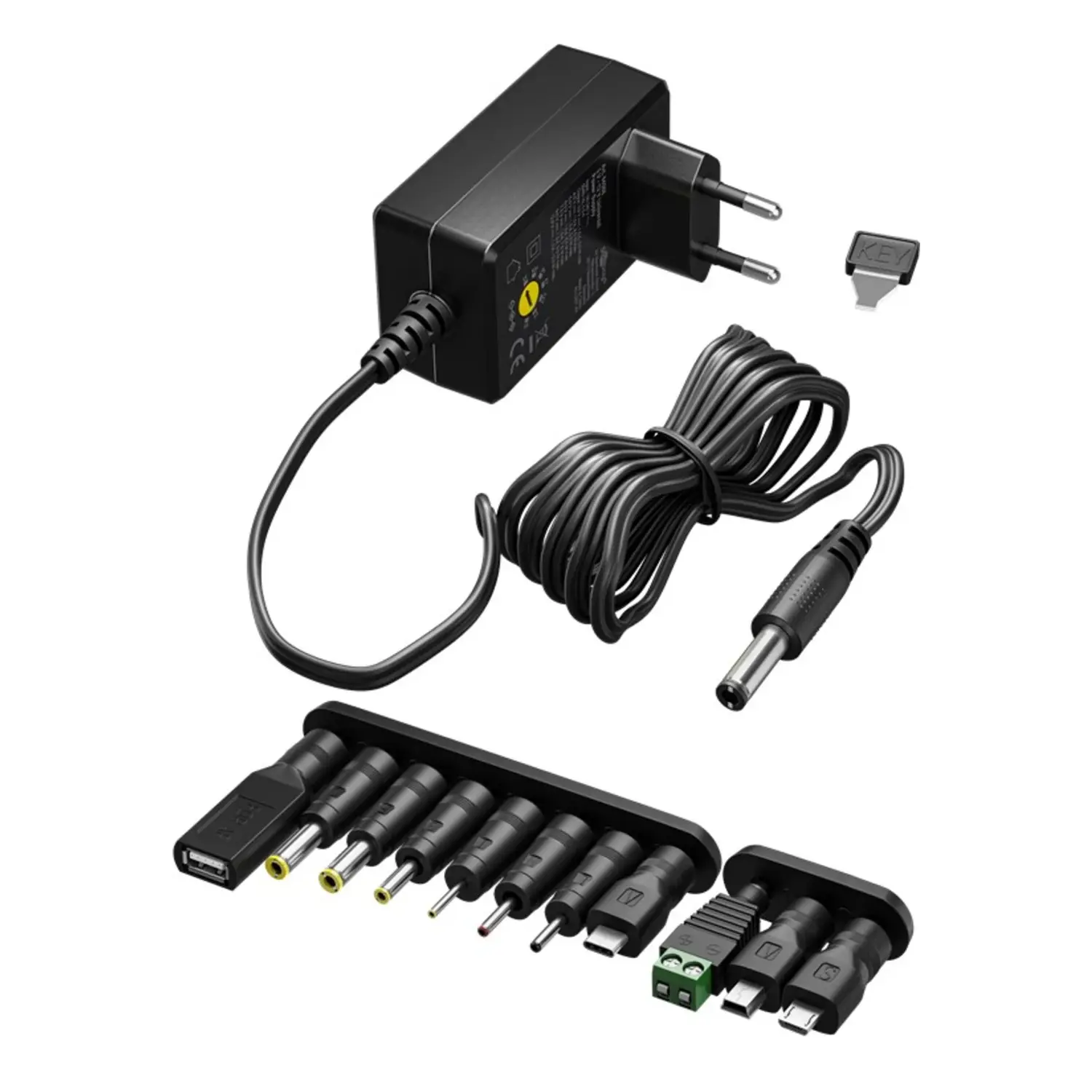 foto del prodotto goobay alimentatore universale 3 12volt 7.2 watt max usb c usb a 0,60a