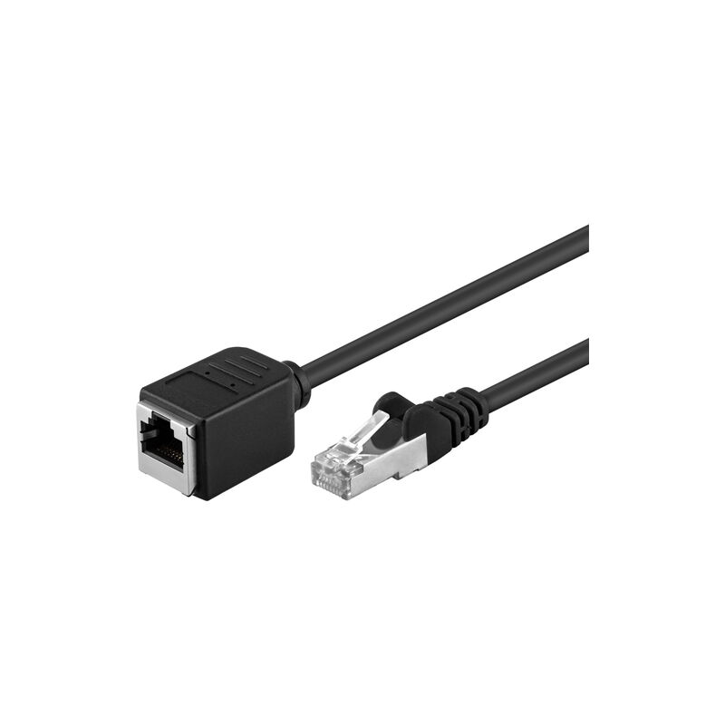 foto del prodotto goobay cat 5e prolunga f utp, nero, conduttore di rame cu , spina rj45 8p8c presa rj45 8p8c . lunghezza del cavo 1 m
