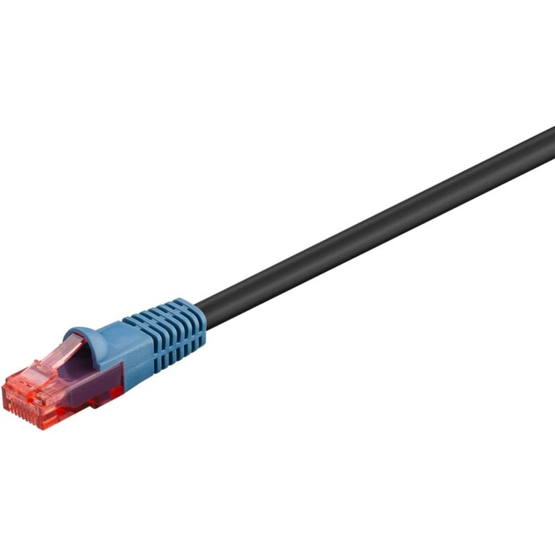 foto del prodotto goobay cat 6 cavo patch per uso esterno, u utp, nero, conduttore di alluminio placcato di rame cca , doppia guaina esterna pe . lunghezza del
