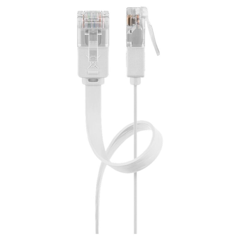 foto del prodotto goobay cat 6 cavo patch piatto u utp, bianco, conduttore di rame cu . lunghezza del cavo 0.5 m