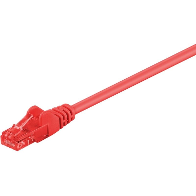 foto del prodotto goobay cat 6 cavo patch, u utp, rosso, conduttore di alluminio placcato di rame cca . lunghezza del cavo 25 m