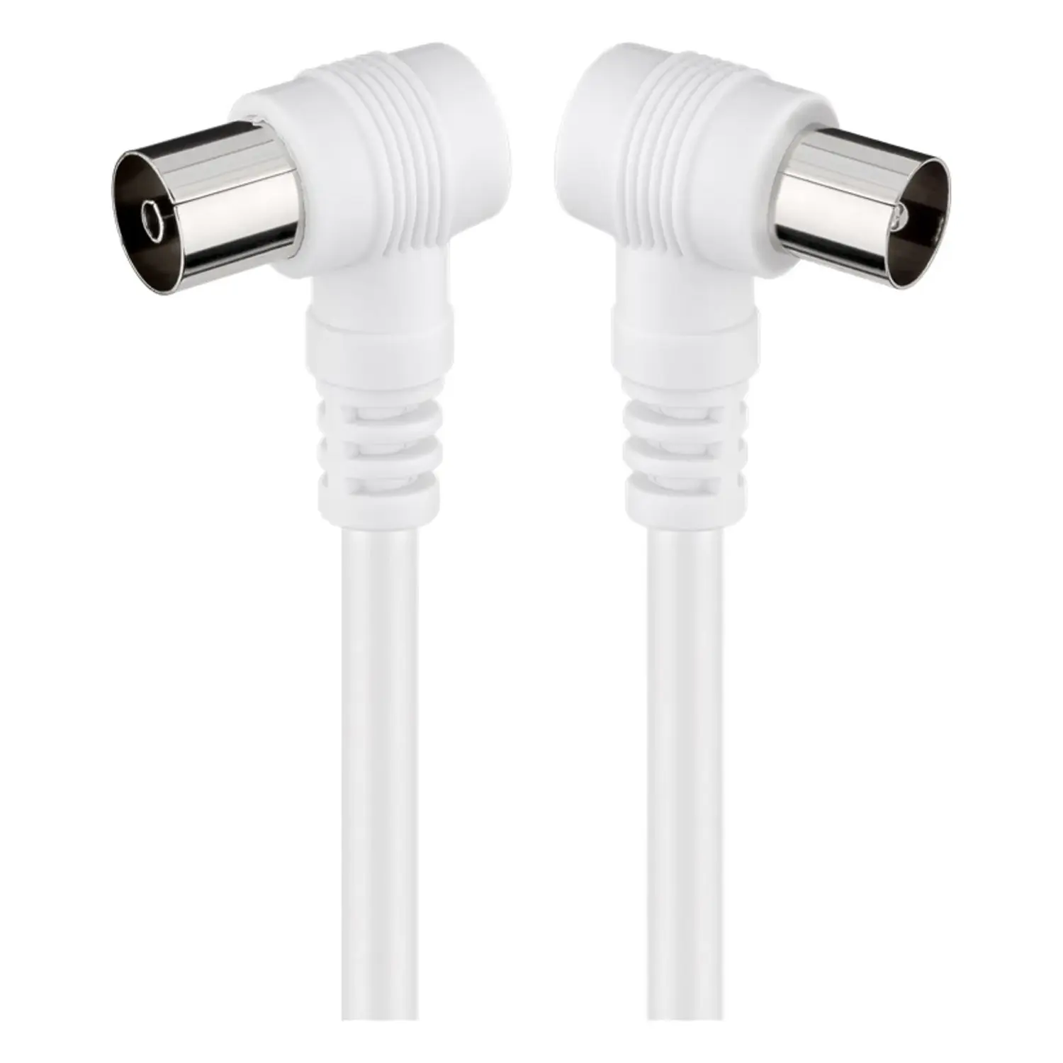 foto del prodotto goobay cavetto antenna tv piatto maschio femmina salvaspazio bianco 1,5 mt