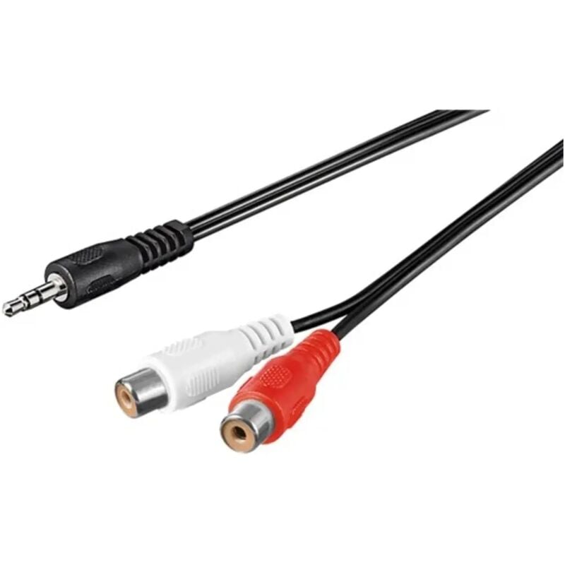 foto del prodotto goobay cavo audio sdoppiatore spina jack aux stereo 3.5 mm a 2 x presa rca 1,5 mt