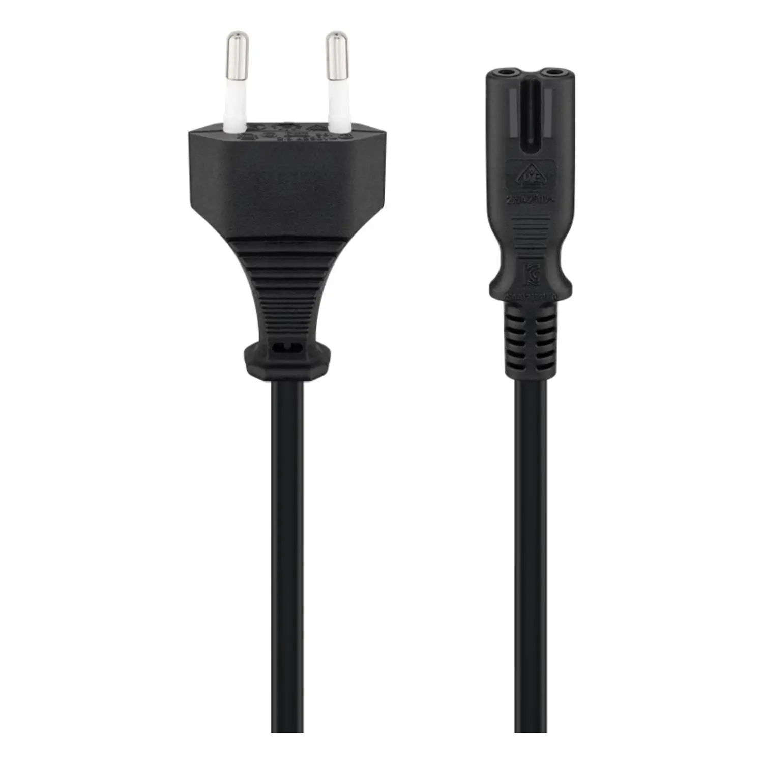 foto del prodotto goobay cavo di alimentazione euro plug 2 solchi kema c7 videoregistratore nero 1,5 mt