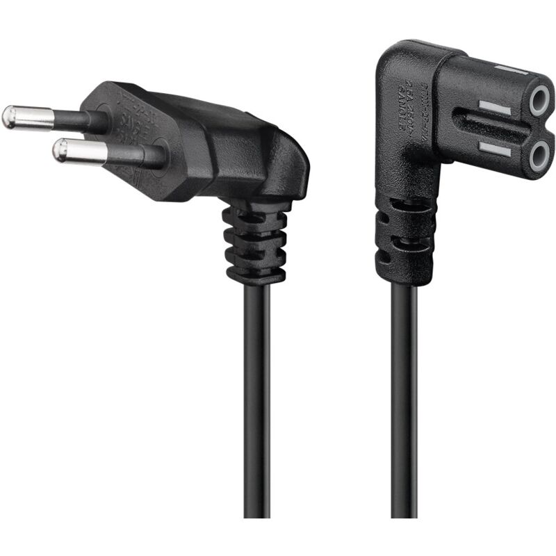 foto del prodotto goobay cavo di collegamento con eurospina per altoparlanti di sonos, 90 , 2 m, nero, eurospina tipo c cee 7 16 90 presa c7 90 . lunghezza del