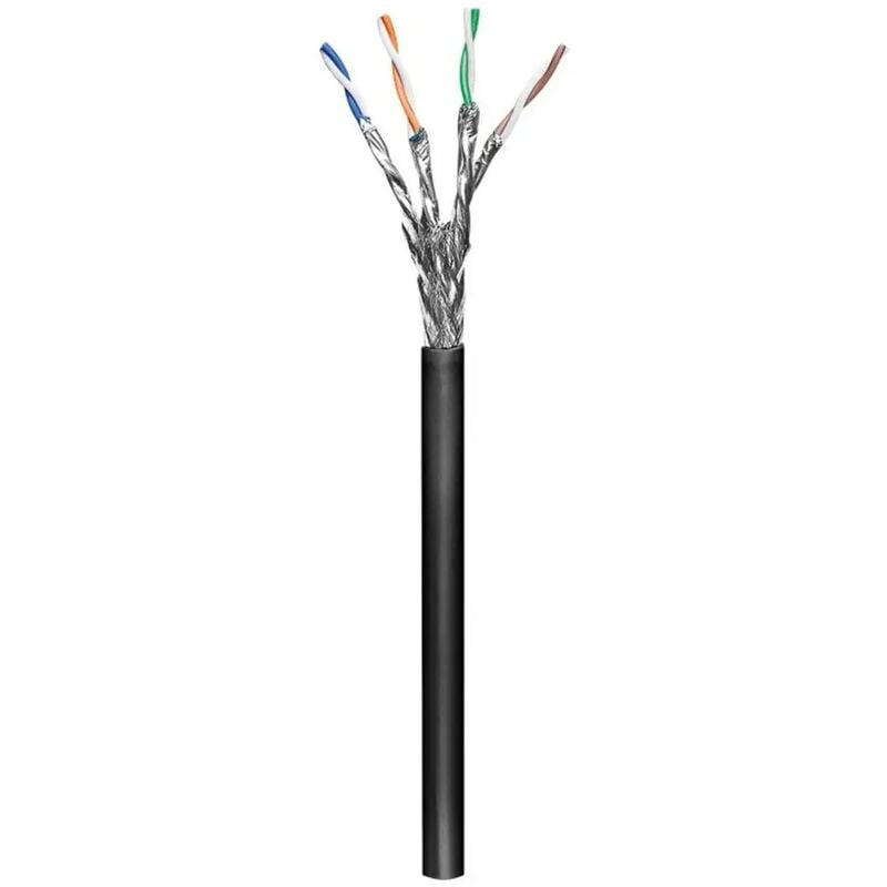 foto del prodotto goobay cavo di rete cat 6 per esterno s ftp cca nero resistente uv 100 mt