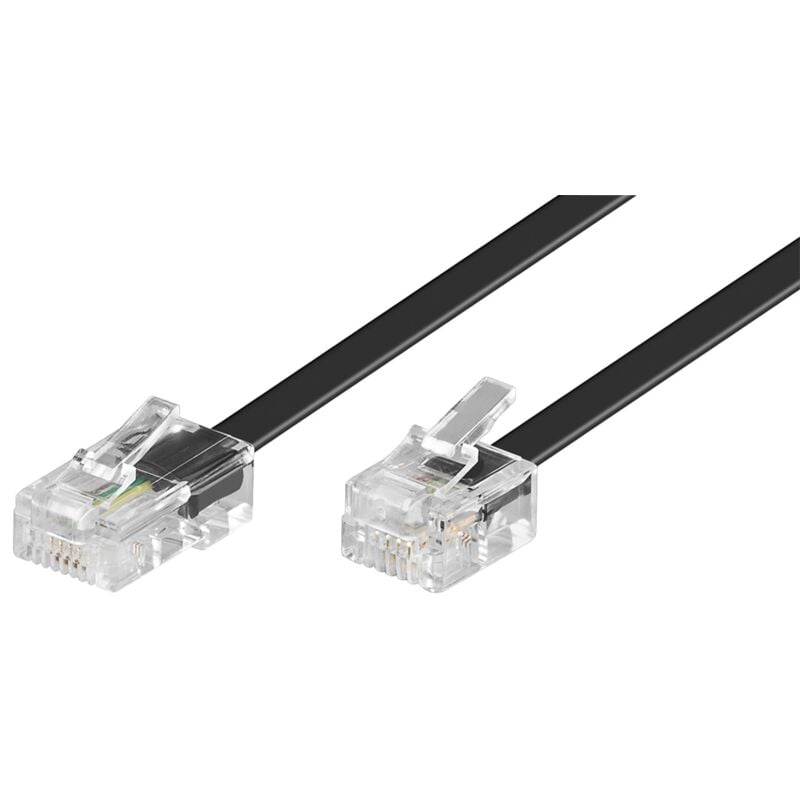 foto del prodotto goobay cavo telefonico modulare, conduttore di alluminio placcato di rame cca , spina rj45 8p4c spina rj11 6p4c . lunghezza del cavo 3 m