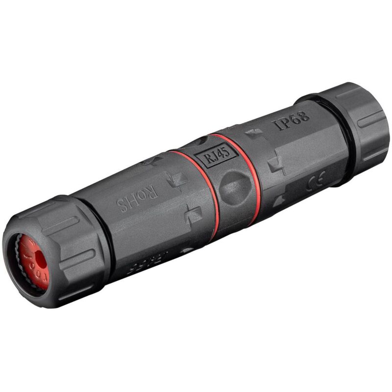 foto del prodotto goobay connettore cavo di rete esterno ip68 , cat 6 utp non schermato, antipolvere e impermeabile, idc connettori montaggio senza attrezzi .