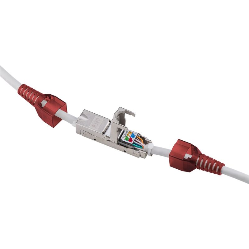 foto del prodotto goobay connettore per cavo senza attrezzi slim cat 6, stp schermato, idc connettori montaggio senza attrezzi .