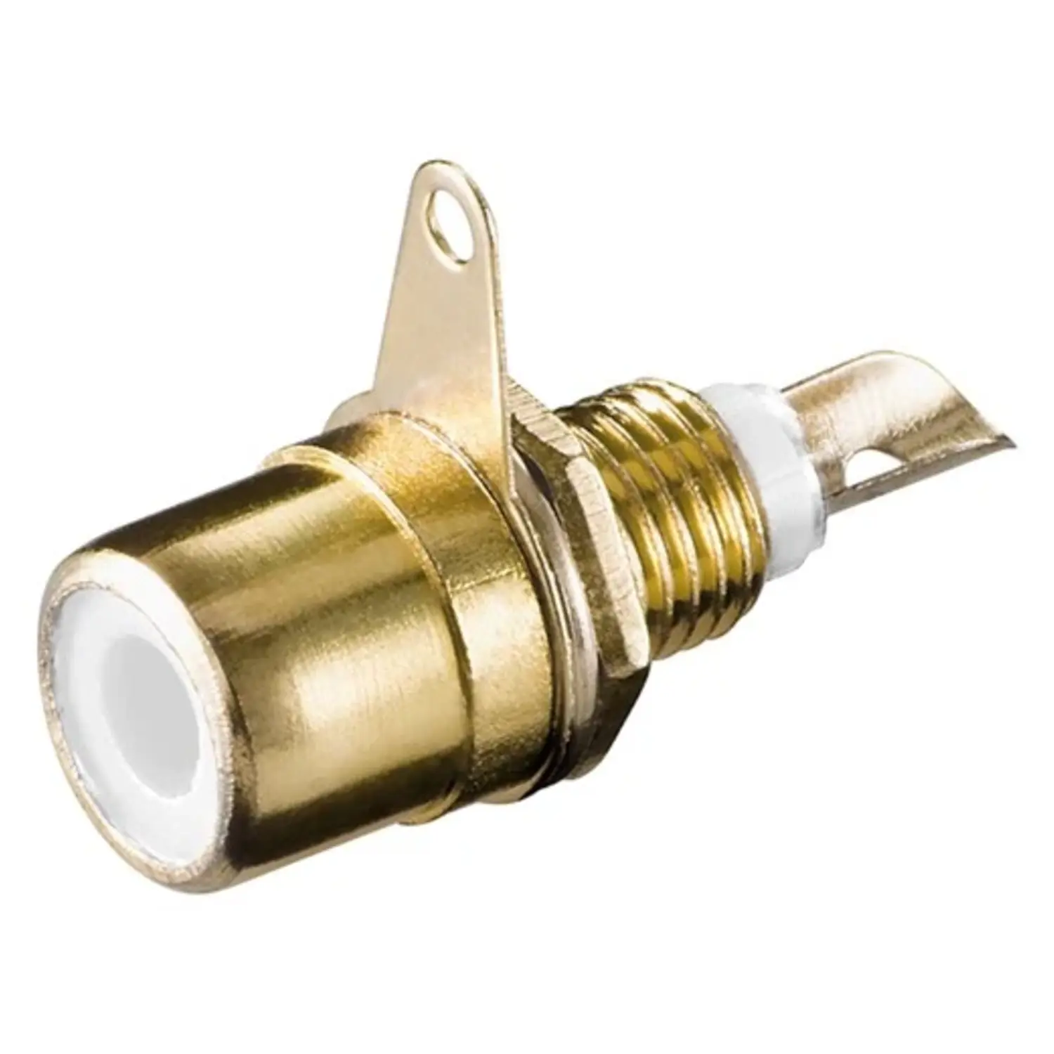 foto del prodotto goobay connettore presa rca da pannello placcata in oro di metallo bianco