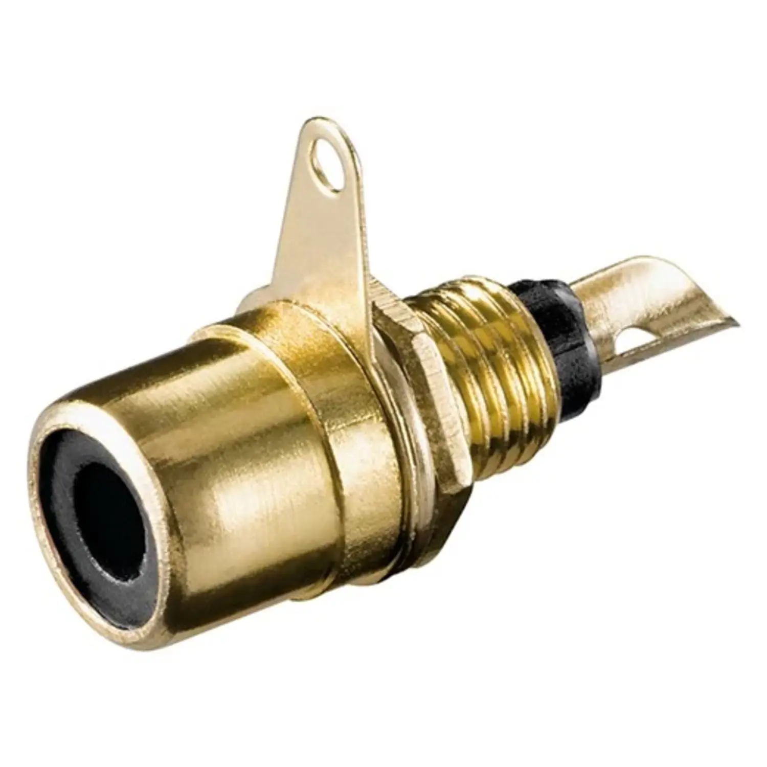 foto del prodotto goobay connettore presa rca da pannello placcata in oro di metallo nero