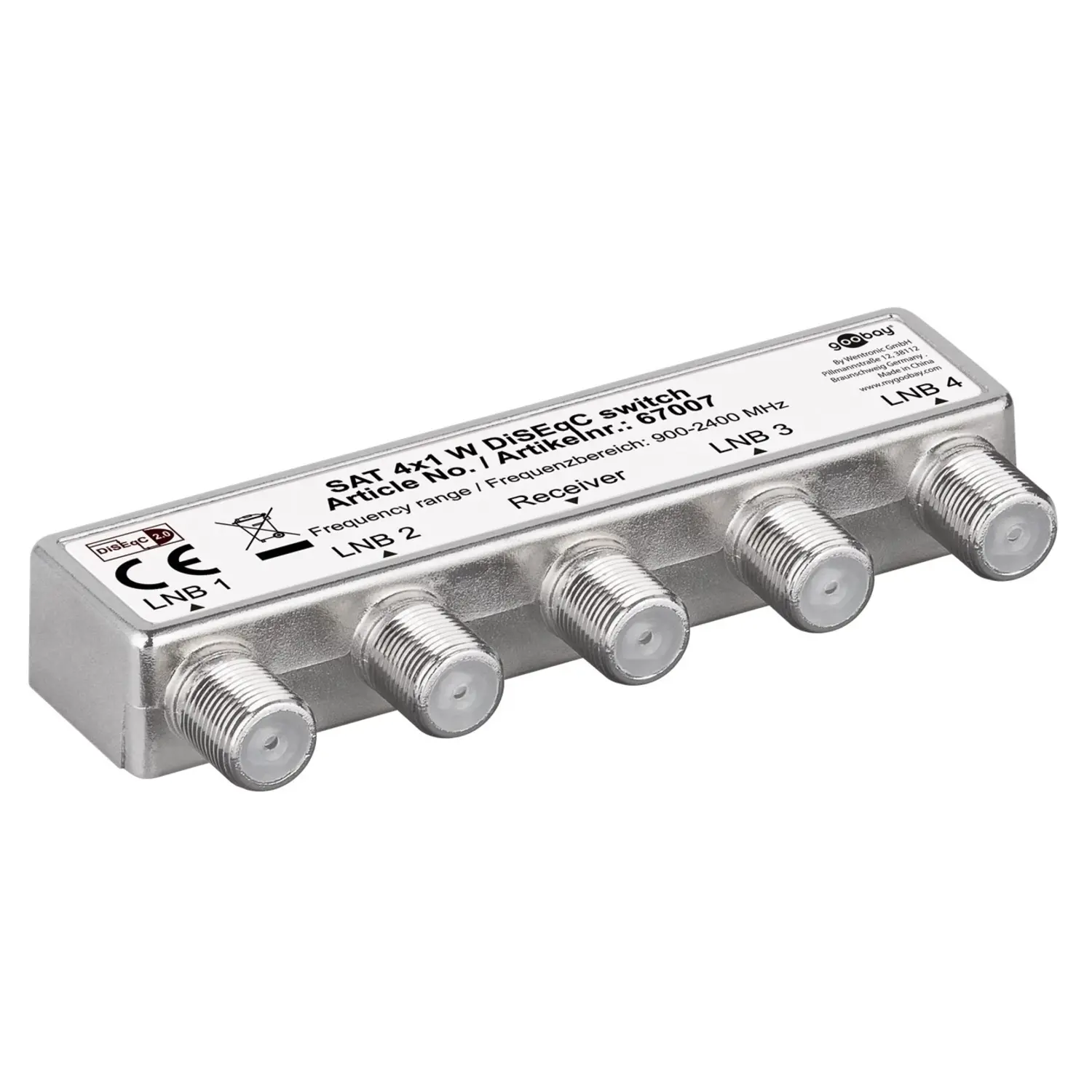 foto del prodotto goobay diseqc 2.0 lnb con protezione dalle intemperie 4x1