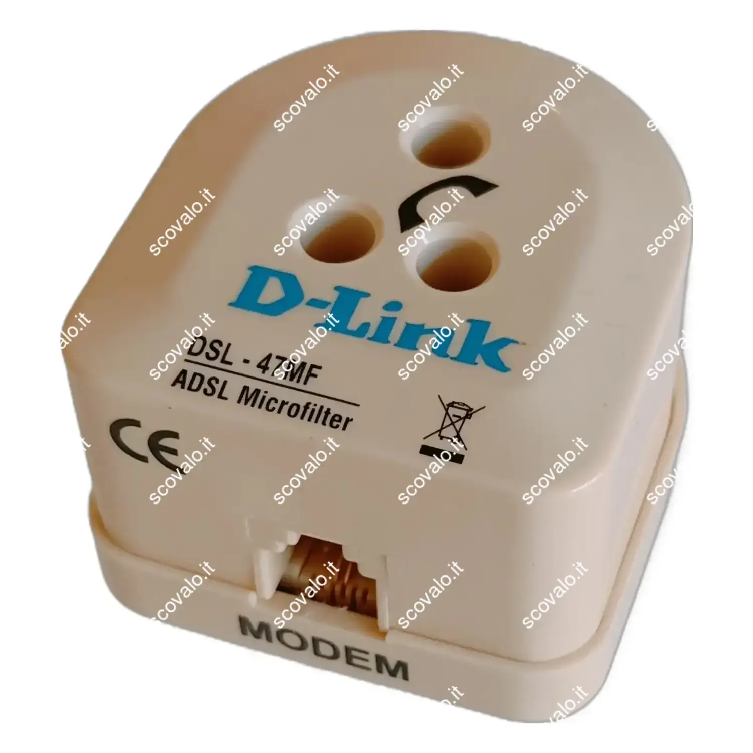 foto del prodotto goobay filtro adsl con spina tripolare telefonica plug vecchio modello