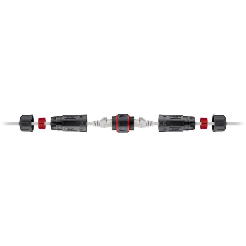 foto del prodotto goobay giunto modulare connettore rj45 per esterni ip68 , cat 6, polvere e impermeabile, 2x presa rj45 8p8c .