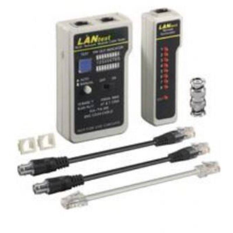foto del prodotto goobay kit tester cavi di rete, per testare le connessioni di rete con cat 5, cat 6 o cat 7 e isdn.