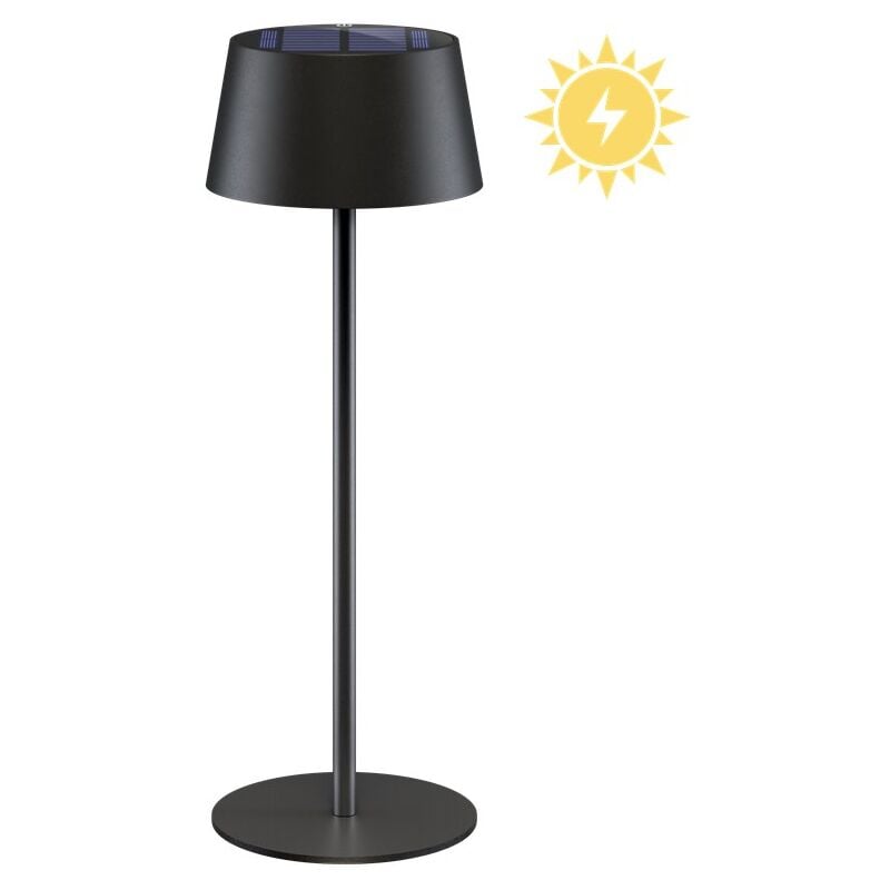 foto del prodotto goobay lampada da tavolo solare a led senza fili, nero, con comando a sfioramento, 150 lm, bianco caldo 3000 k , dimmerabile in continuo.
