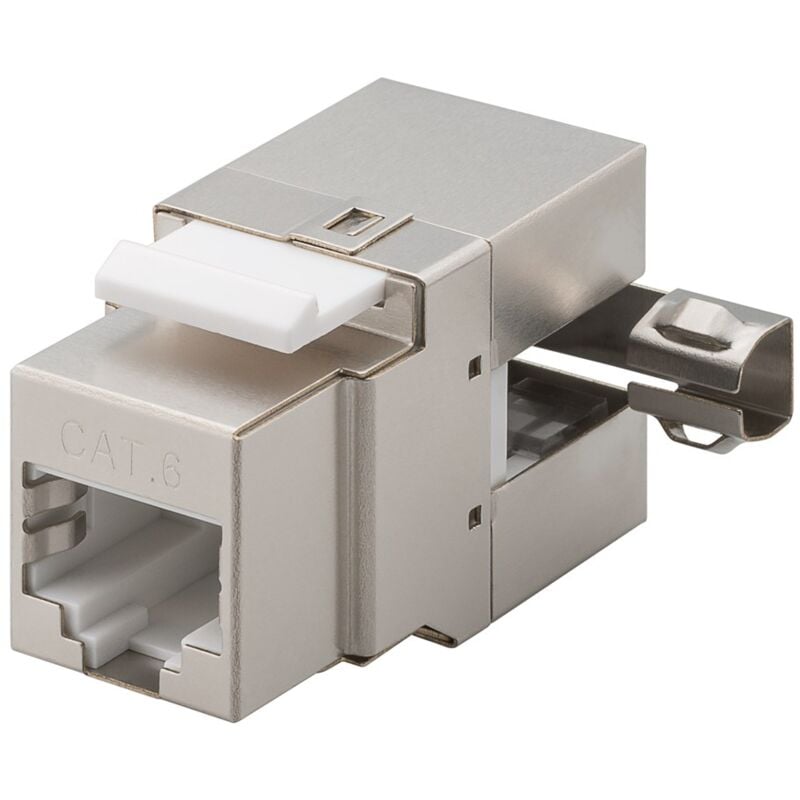 foto del prodotto goobay modulo keystone rj45 cat 6, stp, 250 mhz, larghezza 17,4 mm, idc connettori montaggio senza attrezzi , uscita angolata a 90 .