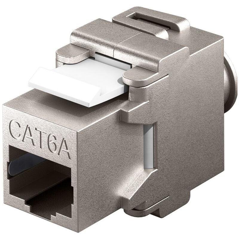foto del prodotto goobay modulo keystone rj45 cat 6a, stp, larghezza 17,1 mm, 180 tipo di farfalla, idc connettori montaggio senza attrezzi .